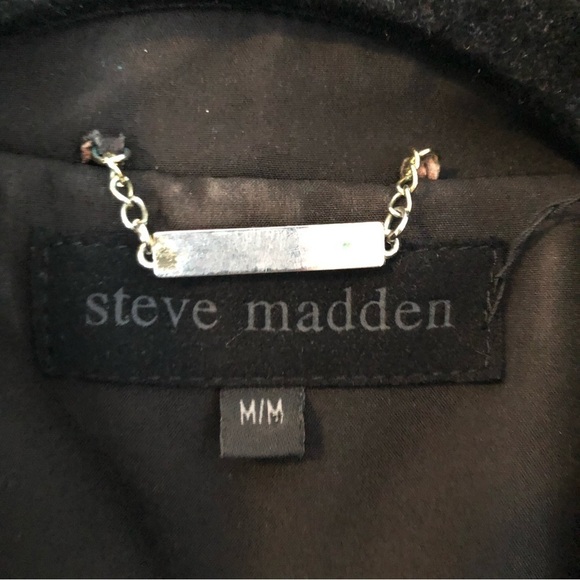 Steve Madden Black Double Breasted Pea Coat Size Medium - Picture 9 of 12